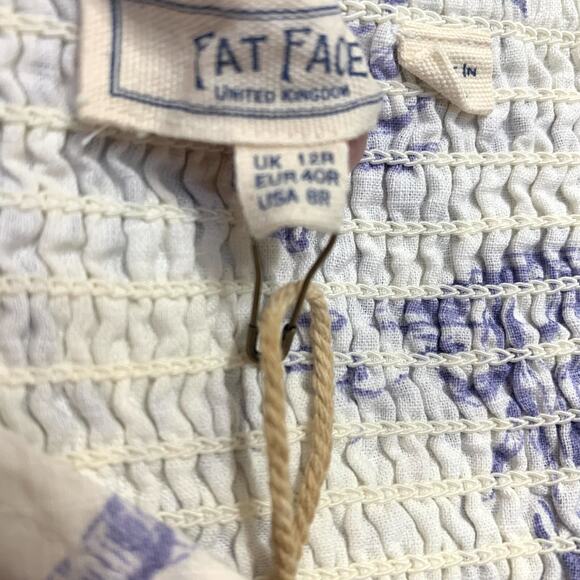 BOGO FREE! FAT FACE White/Blue Flamingo Pattern HEIDI Summer Sun Dress Sz 8 NWT - Picture 11 of 16